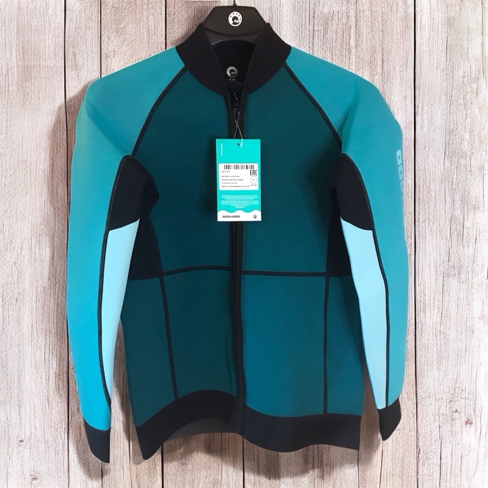 Sea-Doo Men’s Neoprene/Nylon Turquoise Montego Jacket Size S Small •‎ NWT